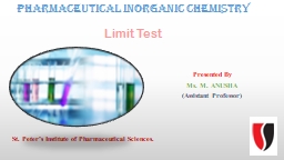 Pharmaceutical Inorganic chemistry UNIT-I (Part-III) Limit Test