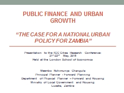 HOUSING AND URBANISATION IN ZAMBIA