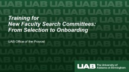 Welcome, New Faculty! - UAB