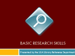Basic research skills - ULM