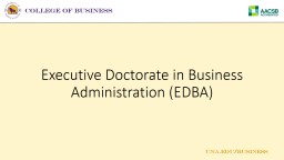 Executive Doctorate in Business Administration (EDBA)