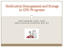 Medication Management and Storage in the GPD Inspection Process