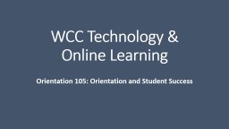 WCC Technology & Online Learning - Wallace Community College