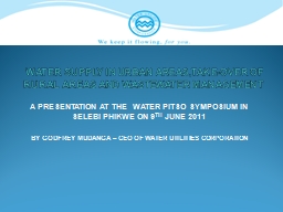 A PRESENTATION FOR WATER RESOURCES MANAGEMENT IN ...