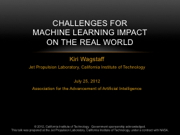 Machine learning that matters - Kiri Wagstaff