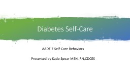 Diabetes Self-Care