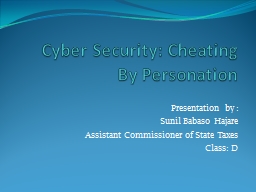 Cyber Security: Cheating By Personation - Yashada